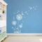 White Dandelion Art Stickers - Large Flower Butterfly Wall Decals for Bedroom and Living Room Decor